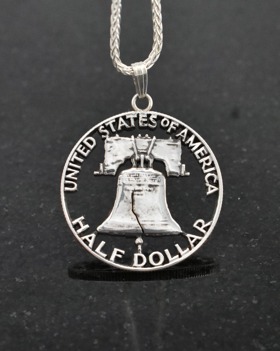 U.S. - Liberty Bell Silver Half-dollar Cut Coin Pendant – R&R Legacy Studio