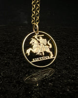 Lithuania - Knight Cut Coin Pendant (with words)