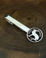 Ireland- Sterling Silver Tie Clip with Hand-Cut 3 Pence Hare Coin