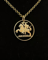 Lithuania - Knight Cut Coin Pendant (with words)