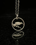 New Zealand - Huia Bird Cut Coin Pendant