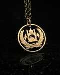 Afghanistan - Cut Coin Pendant with Coat of Arms