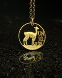 Peru - Cut Coin Pendant with Vicuña (with words)